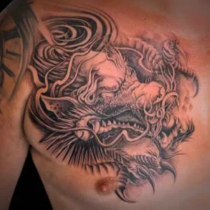 Dragon chest tattoo by Savatang